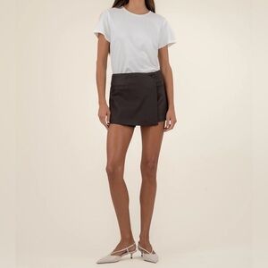 Dark Brown Wax Skort